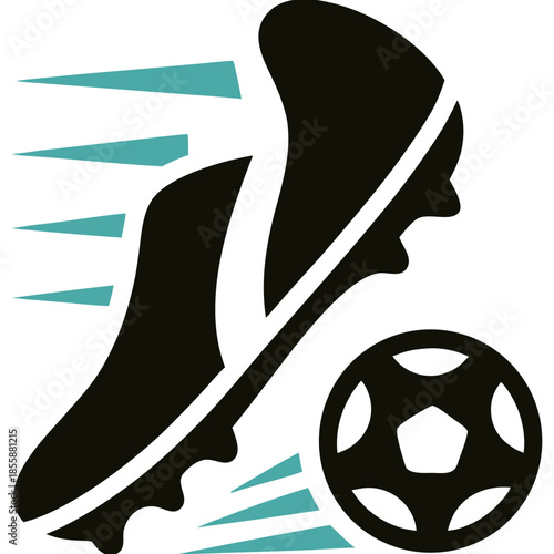 Football Boots Kicking Glowing Ball Logo