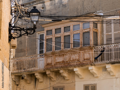 Victoria, Gozo, Malta — colorful traditional balconies and limestone facades in the old town