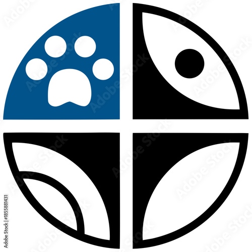 Rustic Pet Sitting Badge Logo