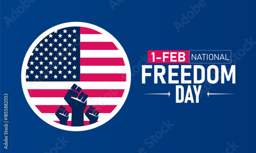 National Freedom Day Poster Banner and Background Design Template Featuring Emancipation Proclamation Abraham Lincoln Patriotic Symbols Liberty Bell and American Flag for Freedom