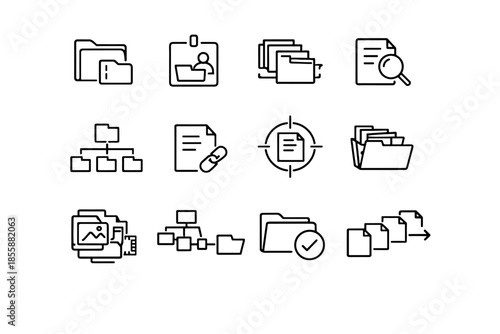 Clarity icons naming file vector contextual name association structure project identifier grouped