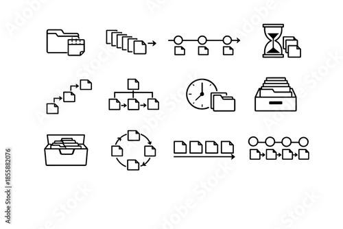 Based vector temporal digital icon archive structure naming file sequence clarity icons