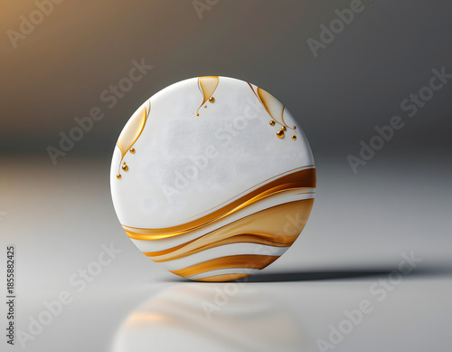 Floating Round Sticker Mockup with Soft Shadow