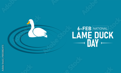 National Lame Duck Day Poster Banner and Background Design Template Featuring US Capitol Dome Ballot Box Empty Chair Political Cartoon Illustration for February 6 Constitutional Amendment Theme