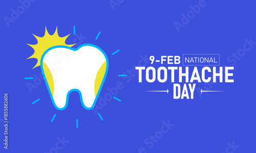 National Toothache Day Poster Banner and Background Design Template Featuring Tooth Pain Ache Mint Toothbrush Floss Dental Illustration for February 9 Oral Health Awareness Theme