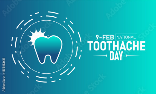 National Toothache Day Poster Banner and Background Design Template Featuring Tooth Pain Ache Mint Toothbrush Floss Dental Illustration for February 9 Oral Health Awareness Theme