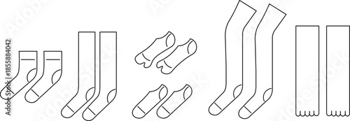 Variety of socks in doodle style in vector. element for decor design print sticker poster banner advertisement