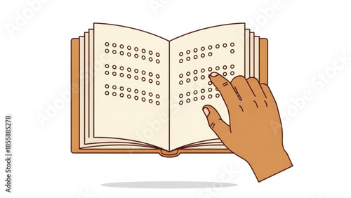 Hand reading braille book tactile reading system for visually impaired people literacy tool