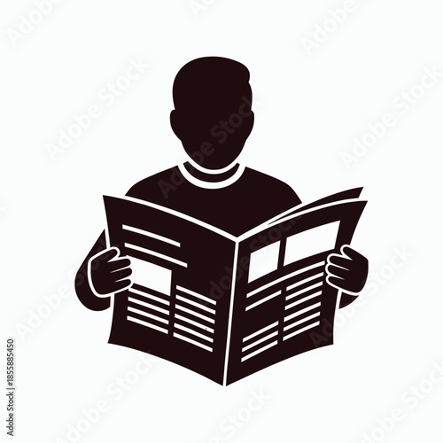 Person reading newspaper