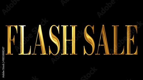 Animated Golden flash Sale Text with Luxurious Shimmering Letters