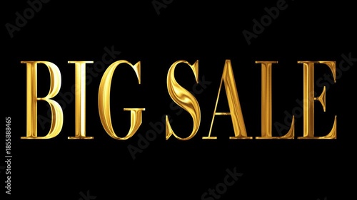 Shimmering Golden Big Sale Text on Black Background for Promotion