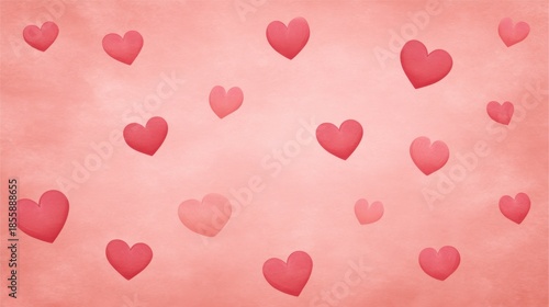 Romantic Pink Backdrop with Floating Hearts for Valentine's Day Celebrations and Creative Projects