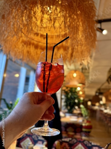 Cheerful Evening Celebration, Joyful Gathering With Colorful Beverages And Cheerful Friends, Energetic Night Scene With Friends Enjoying Colorful Cocktails At Bustling Dining Venue