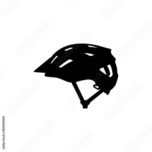 Bicycle helmet isolated silhouette vector flat illustration design.