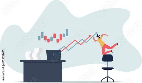 Success online trader, stock market and crypto currency internet trading, earn money from investment technical analysis concept.life and employment of people.