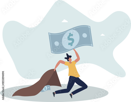 Finding bargain stock, hidden cost or expense, searching for yield or investment return concept.life and employment of people.