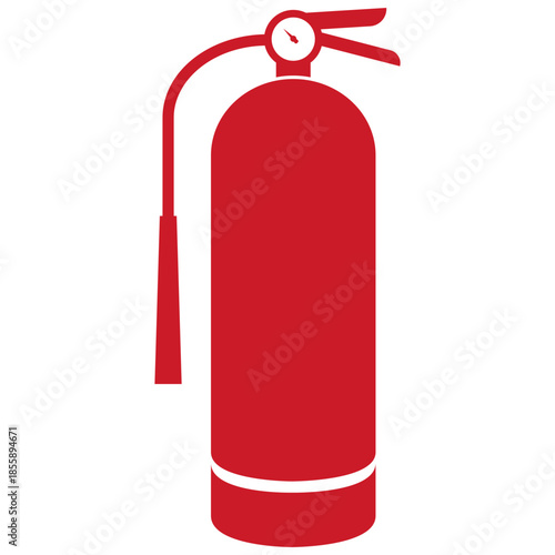 Simple red fire extinguisher vector illustration isolated
