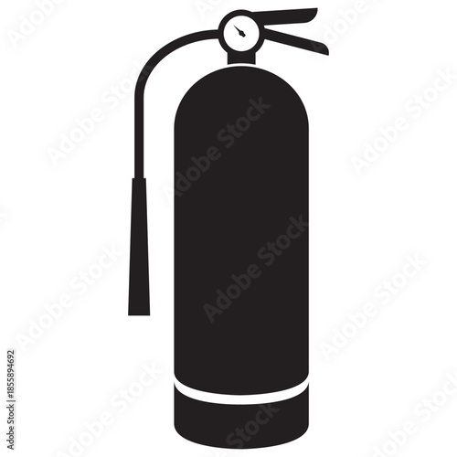 Black fire extinguisher vector icon isolated on white background