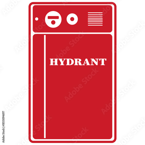 Fire hydrant cabinet vector icon with red emergency design