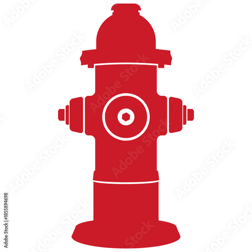 Red fire hydrant vector illustration for fire safety concept