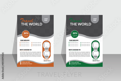 Minimalist World Tour and Adventure Travel Flyer Design