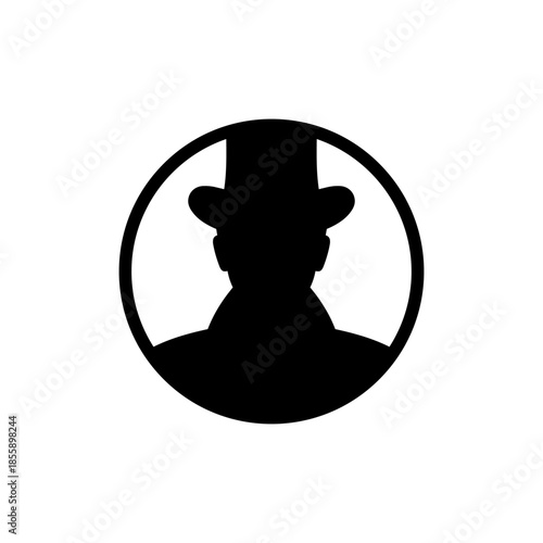 Profile pic cowboy silhouette vector flat illustration design.