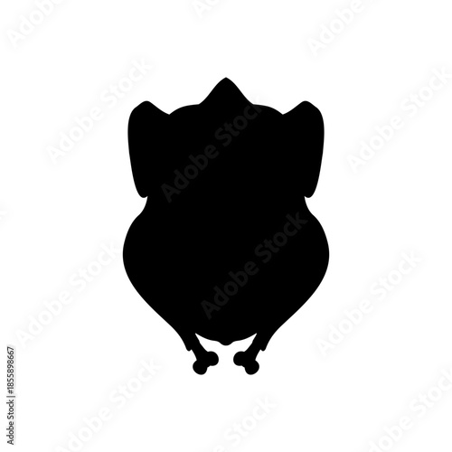 Roasted turkey silhouette vector flat illustration design.
