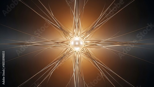 Vibrant golden light explodes in dynamic abstract design