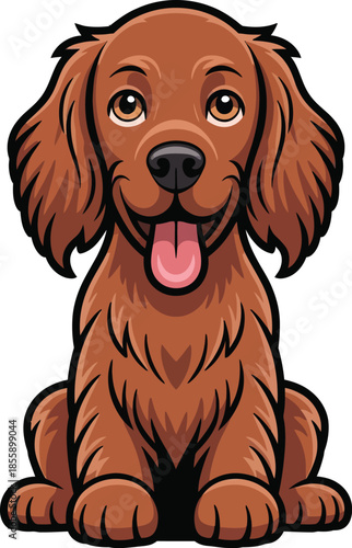  Cute cartoon a illustrator vector Irish Setter