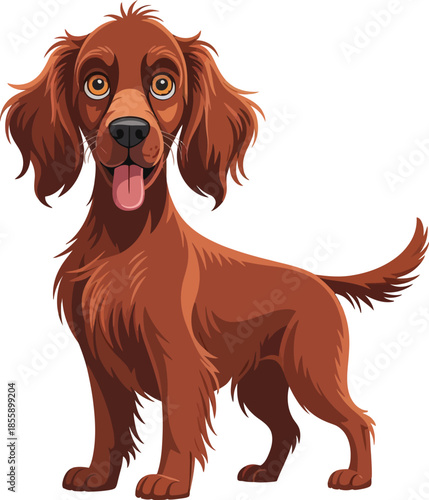  Cute cartoon a illustrator vector Irish Setter