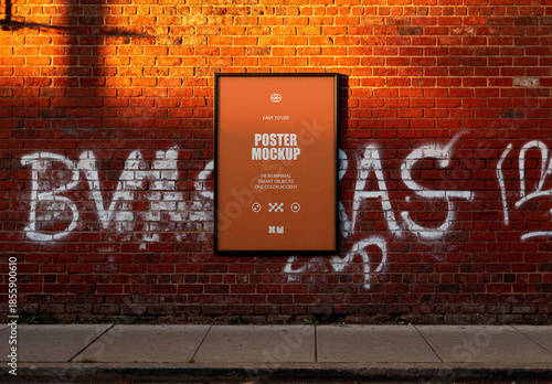 Brick Wall Poster Mockup