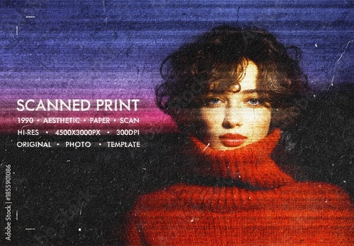 Scanned 1990 Photo Effect Mockup