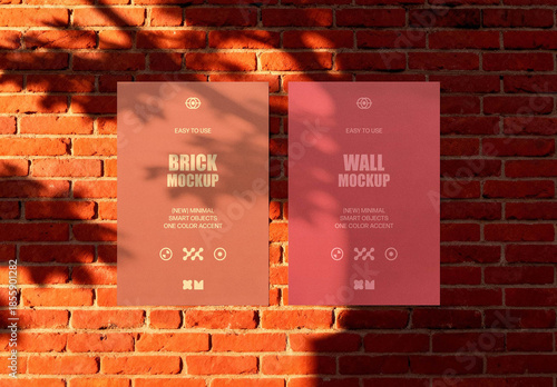 Brick Wall Posters Mockup