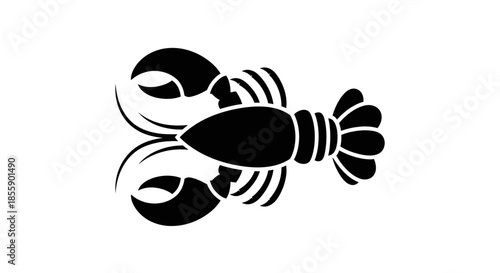 Silhouette of a Lobster: A Detailed Vector Illustration.