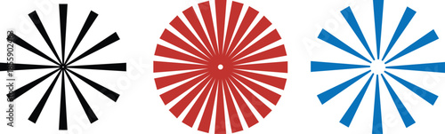 Dashed and dotted line rippled radial rounded circle PNG. sunburst background retro rays layout, vintage sunbeam burst. Circular line pattern resembling sunshine light rays.
