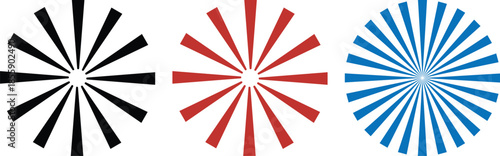 Dashed and dotted line rippled radial rounded circle PNG. sunburst background retro rays layout, vintage sunbeam burst. Circular line pattern resembling sunshine light rays.
