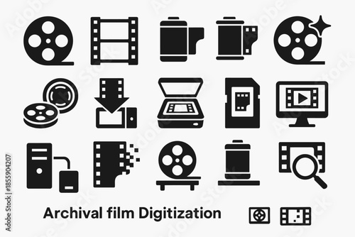 Archival film digitization icons: preserving cinema history with modern technology
