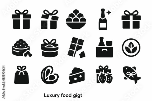 Elegant icons of gourmet gifts and luxury foods