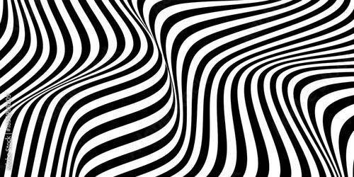 Black and white abstract curved lines. Modern vector background. Vector eps10