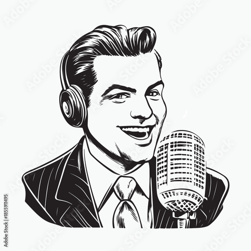businessman with a microphone