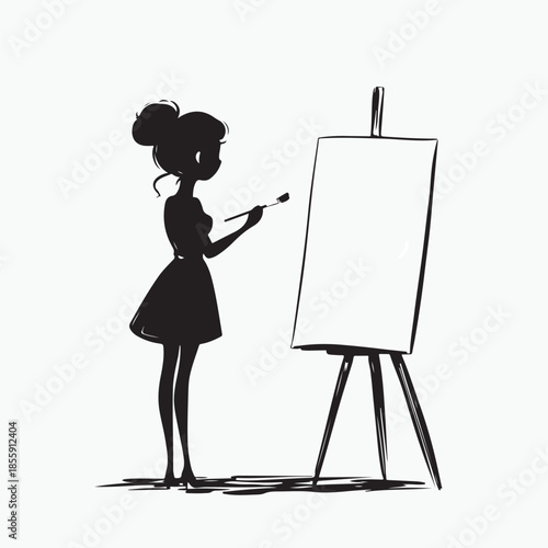 girl with easel