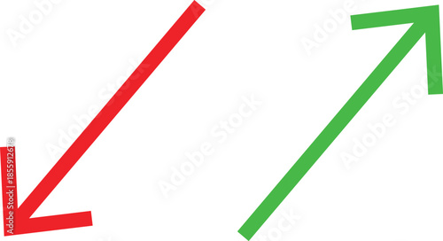 Up and Down Growth Arrows - Stock Market Trend Vector Symbols