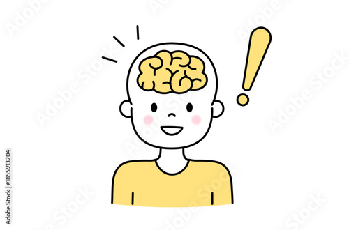 ひらめく脳のアイコンイラスト
