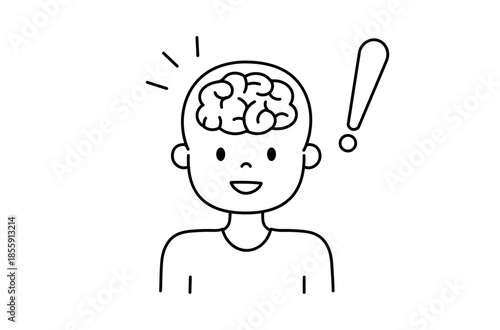 ひらめく脳のアイコンイラスト