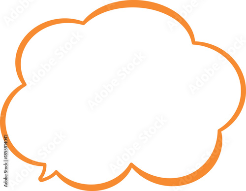 オレンジ色の雲の形をした吹き出し。シンプルで使いやすい。