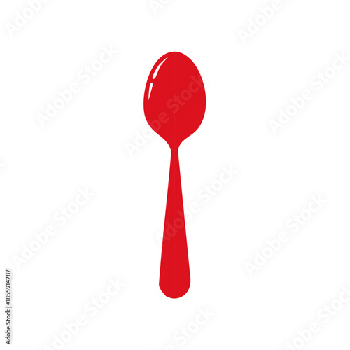 Elegant Red Spoon Isolated on White for Food Presentation and Dining Concepts