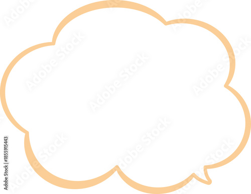 オレンジ色の雲の形をした吹き出し。シンプルで使いやすい。