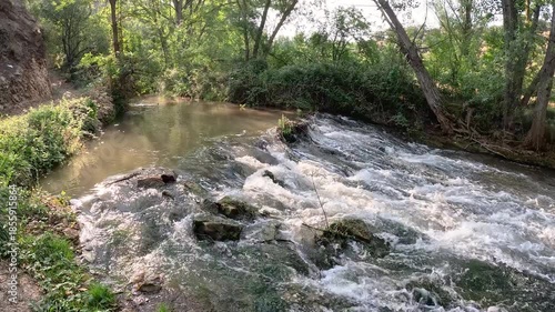 Jiloca river between Murero and Villafeliche, comarca of Campo de Daroca, province of Zaragoza, Aragon, Spain