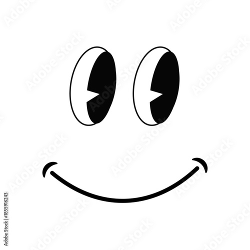 Minimalist Smiley Face with Cartoon Eyes