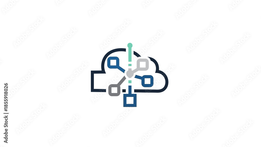 Fototapeta premium Cloud Computing Network Data Connection Concept.